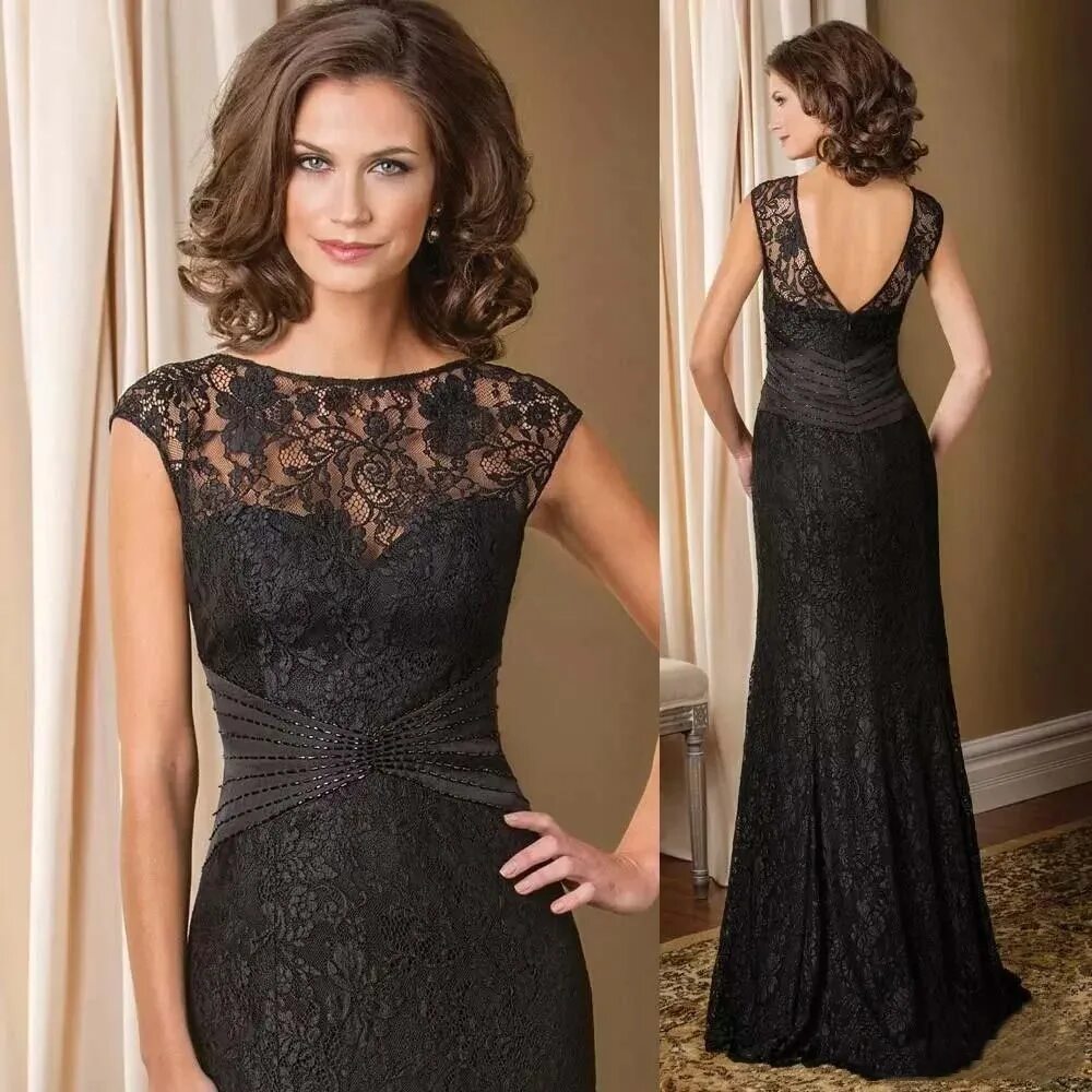 Платья вечерние на торжество фото Кружевное платье русалки на заказ для мамы невесты, с аппликацией, с рукавами-кр