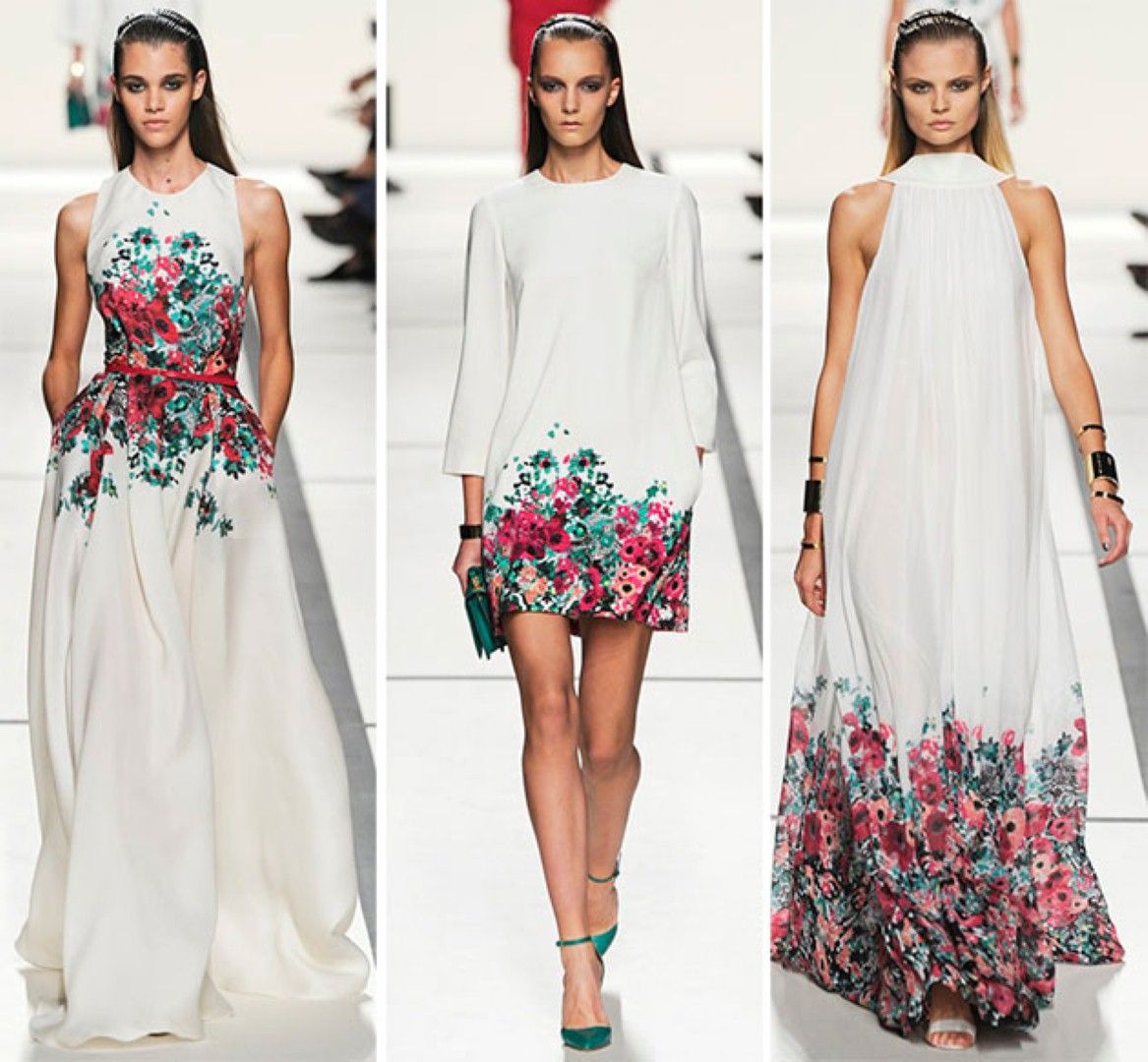 Платья весна фото Elie Saab Spring/Summer 2014 Fashion Week. Beautiful blend of colors from floral