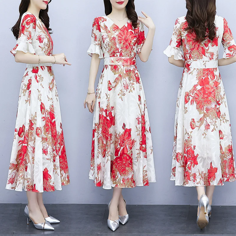 Платья во владимире цены и фото Apricot white dress French long women's summer harvest waist thin big swing beac