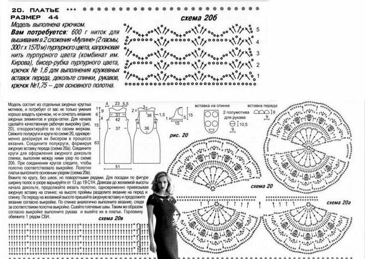 Платья вязаные крючком модные схемы Вяжем платья : модели из разных журналов (крючок) - Вяжем сети - ТВОРЧЕСТВО РУК 