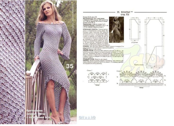 Платья вязаные спицами модные эксклюзив схемы Платья,юбки Crochet dress pattern, Crochet dress, Crochet clothes