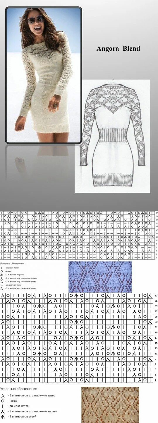 Платья вязаные спицами модные эксклюзив схемы Вязание из мохера Вязание, Вязание из хлопка крючком и Схемы вязания