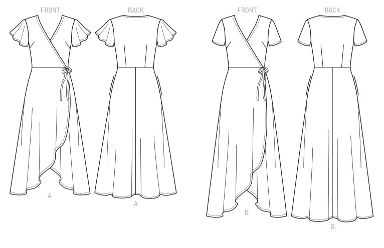 Платья выкройки бесплатно а4 Vogue Patterns 9251 MISSES' WRAP DRESSES WITH TIES, SLEEVE AND LENGTH VARIATIONS