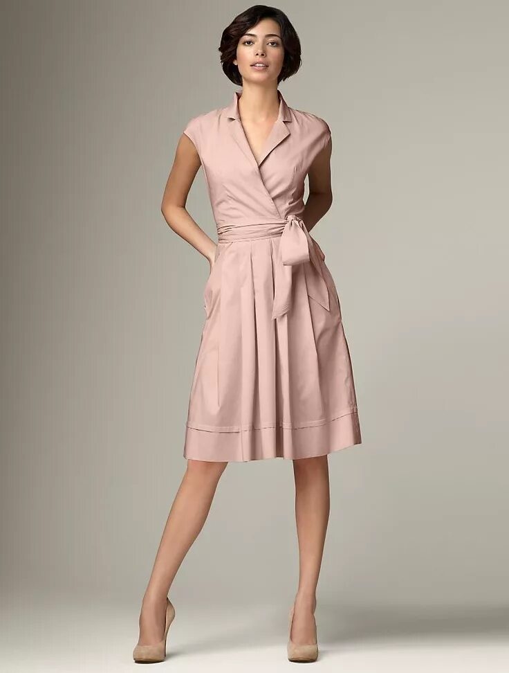 Платья женщинам после 40 лет фото Talbots - Cap-sleeve sash dress Dresses Apparel Discover your new look at T Наря