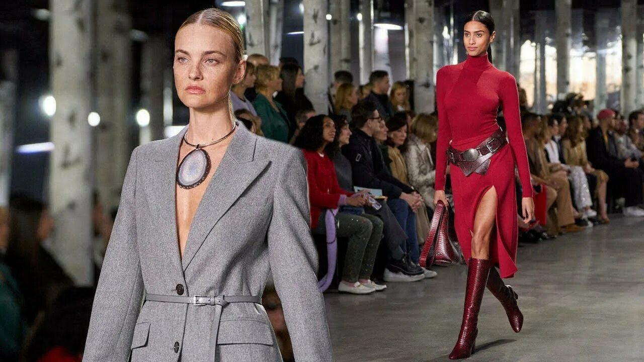 Платья женские 2024 тренды осень зима Michael Kors мода в Нью-Йорке Осень Зима 2023/2024 Одежда и аксессуары - YouTube