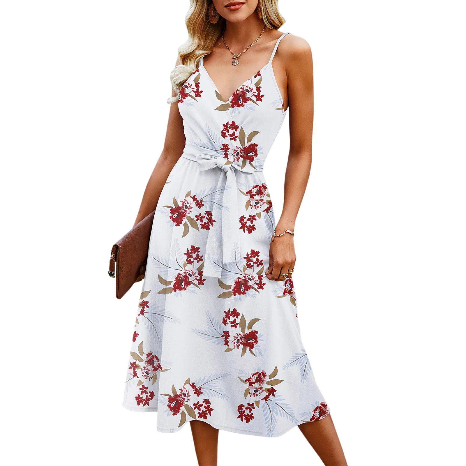 Платья женские летние 2024 фото Женское летнее платье, обертывание, v-образный вырез, платье без рукавов, богемн