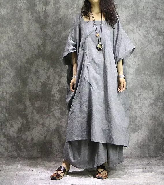 Платья женские стиль бохо купить Женское хлопковое льняное платье больших размеров в стиле ретро, однотонное плат