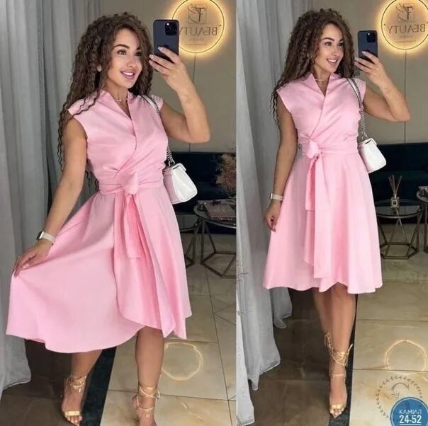 Платья женские стильные 2024 фото АРТ:24-52платьеЦена:950 ₽ руб.Размер: 48 50 52 54Ткань: лайт. Фотография из альб