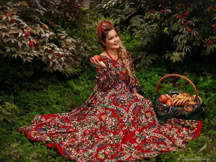 Платья женские в русском народном стиле "Сказочное" Платье из шалей в Славянском стиле в интернет-магазине Ярмарка Масте