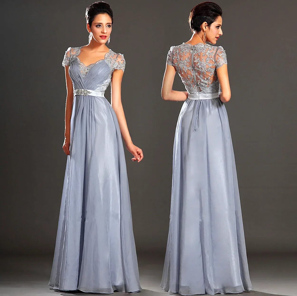 Платья женские вечерние на свадьбу фото Серое платье на свадьбу (82 фото)