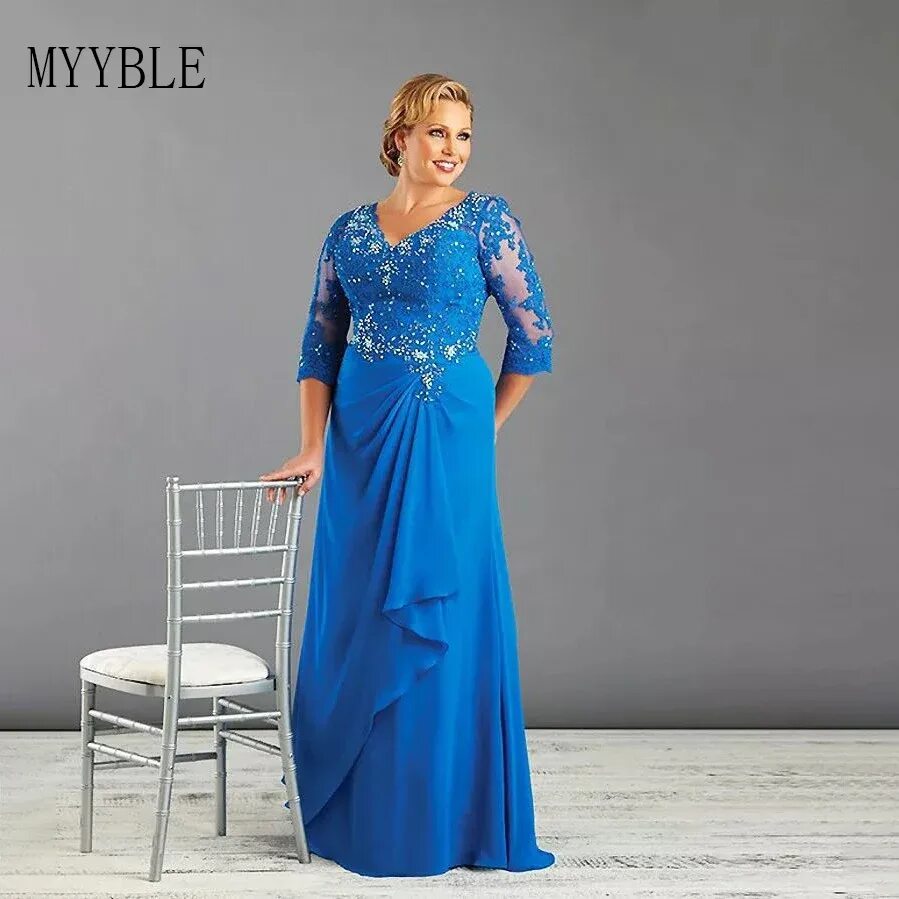 Платья женские вечерние на свадьбу фото Длинные платья для матери невесты большого размера на заказ шифоновые кружевные 