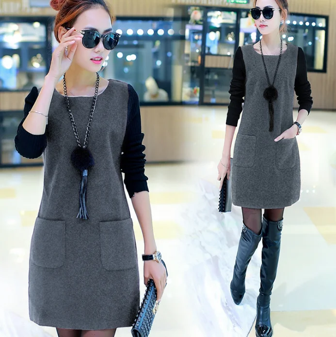 Платья зима фото Модное Женское Платье,Новые Топы С Длинным Рукавом,Женская Осенне-зимняя Блузка 