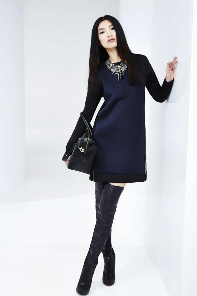 Платья зима фото Платье А-силуэта с чем носить зимой?