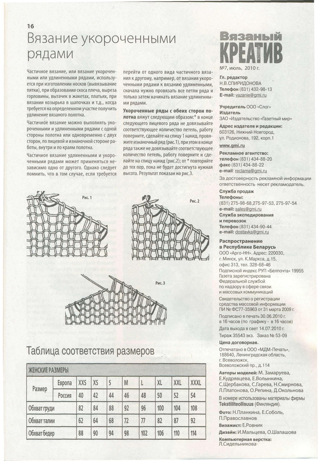 Плечевые скосы в вязании спицами со схемами Вязание поперечные ряды
