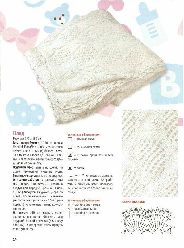 Плед для новорожденного спицами схемы Неразобранное в мама вяжет 1 10 - Яндекс.Диск Детское вязание крючком, Малыши, В