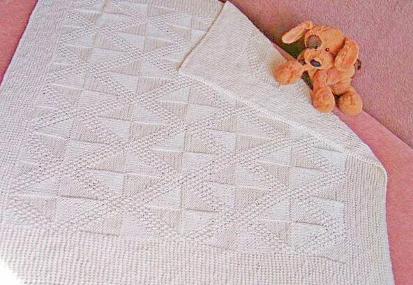 Плед для новорожденного спицами схемы фото Детский плед из квадратов спицами Buket-msk.ru