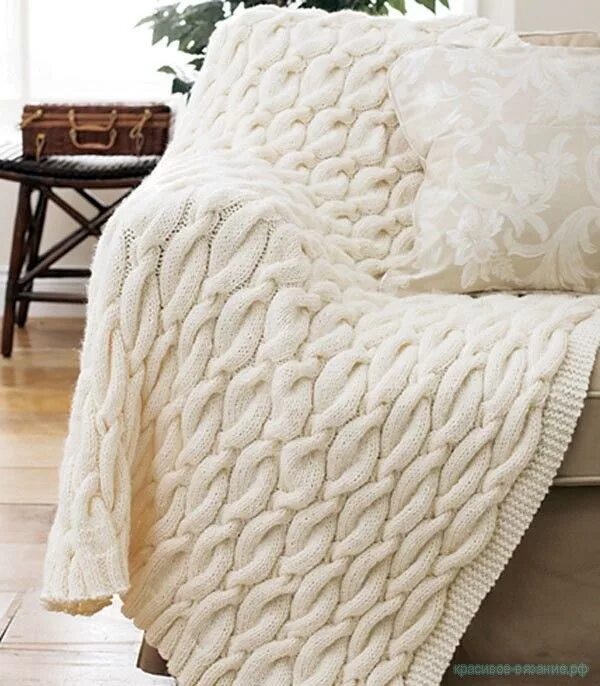 Плед фото схема Вязание спицами для детей. Плед вязаный спицами. Описание вязания пледа спицами.