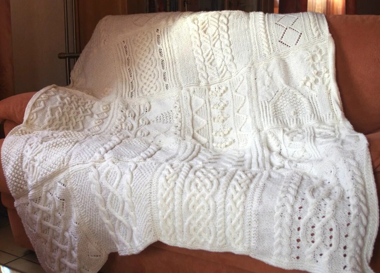 Плед фото схема Вязаный плед описание