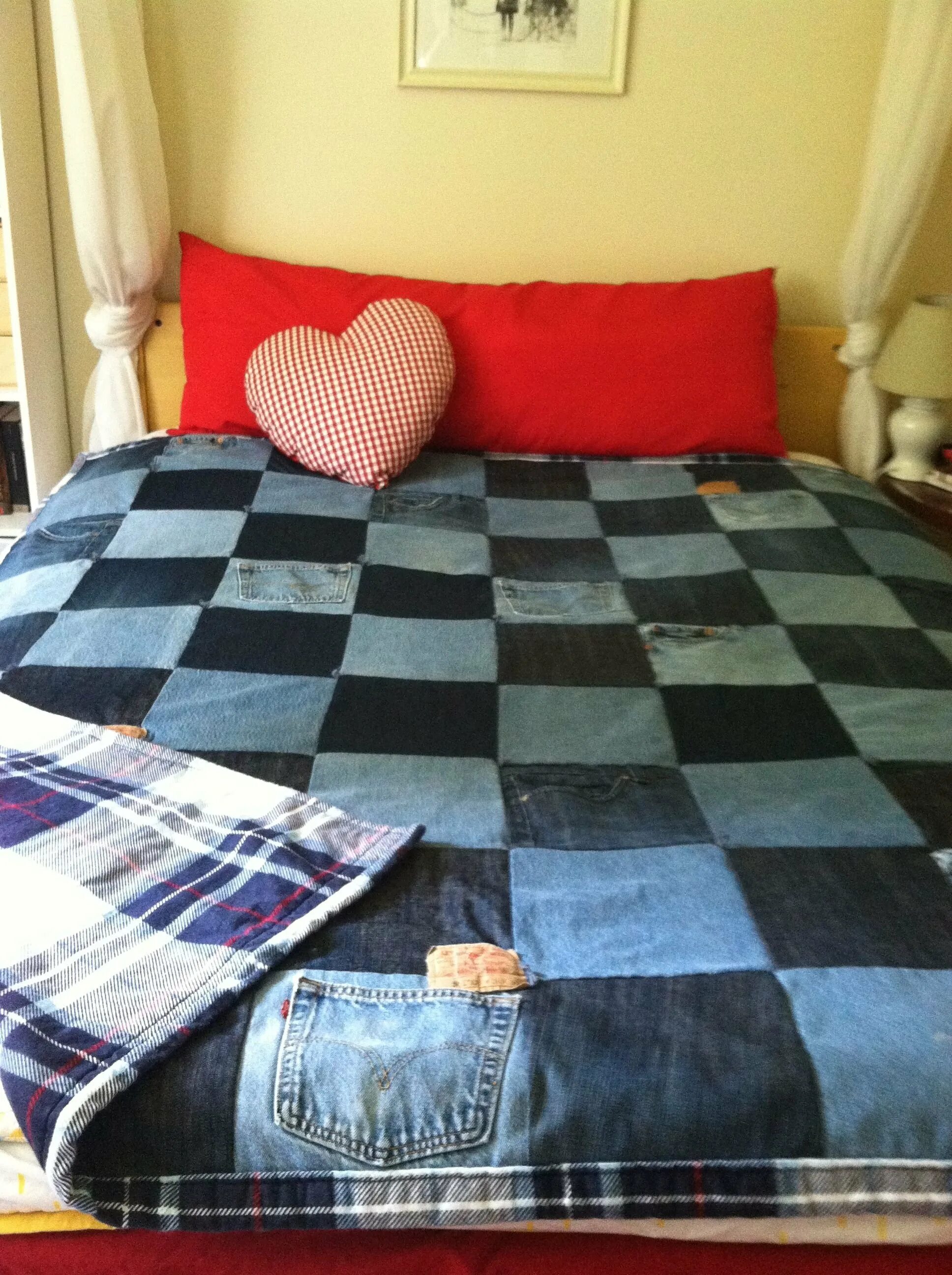 Плед из джинс фото Покрывала из старых джинсов: найдено 90 картинок