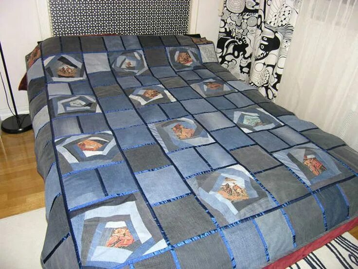 Плед из джинсов фото Новая жизнь старых вещей: джинсы Журнал Ярмарки Мастеров Сумасшедшее лоскутное о