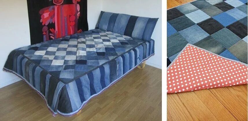 Плед из джинсов фото 12 идей как стильно и достойно применить старые джинсы в интерьере Фантазер Дзен