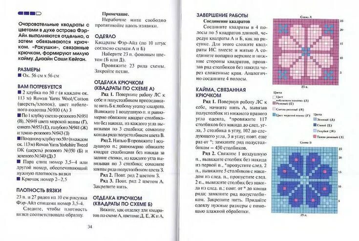 Плед из квадратов спицами описание схемы фото Photo from album "пледы" on Книги, Творчество и Детские