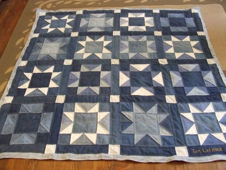 Плед из старых джинсов своими руками фото Стеганое одеяло-плед из старых джинсов: пошаговая схема - Журнал "Сам себе изобр