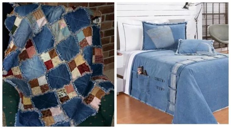 Плед из старых джинсов своими руками фото La transformación mágica de los viejos jeans 20 ideas para las mujeres aguja Ста
