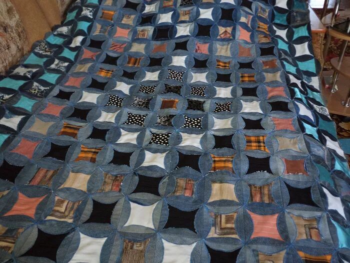 Плед из старых джинсов своими руками фото лоскутное покрывало - Самое интересное в блогах