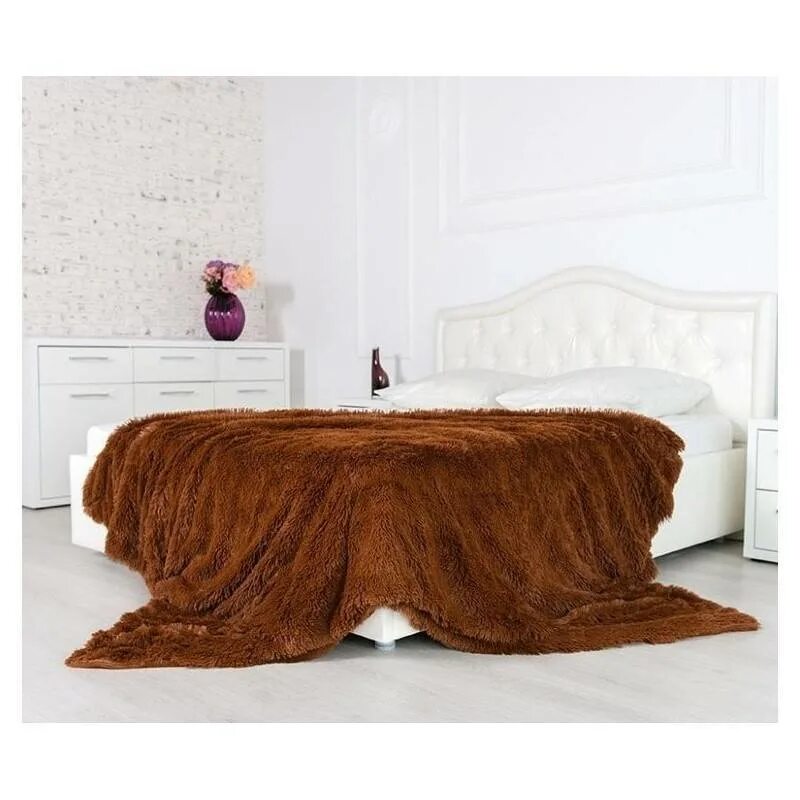 Плед коричневый фото Меховые покрывала на диван, кровать: искусственные, натуральные, как выбрать
