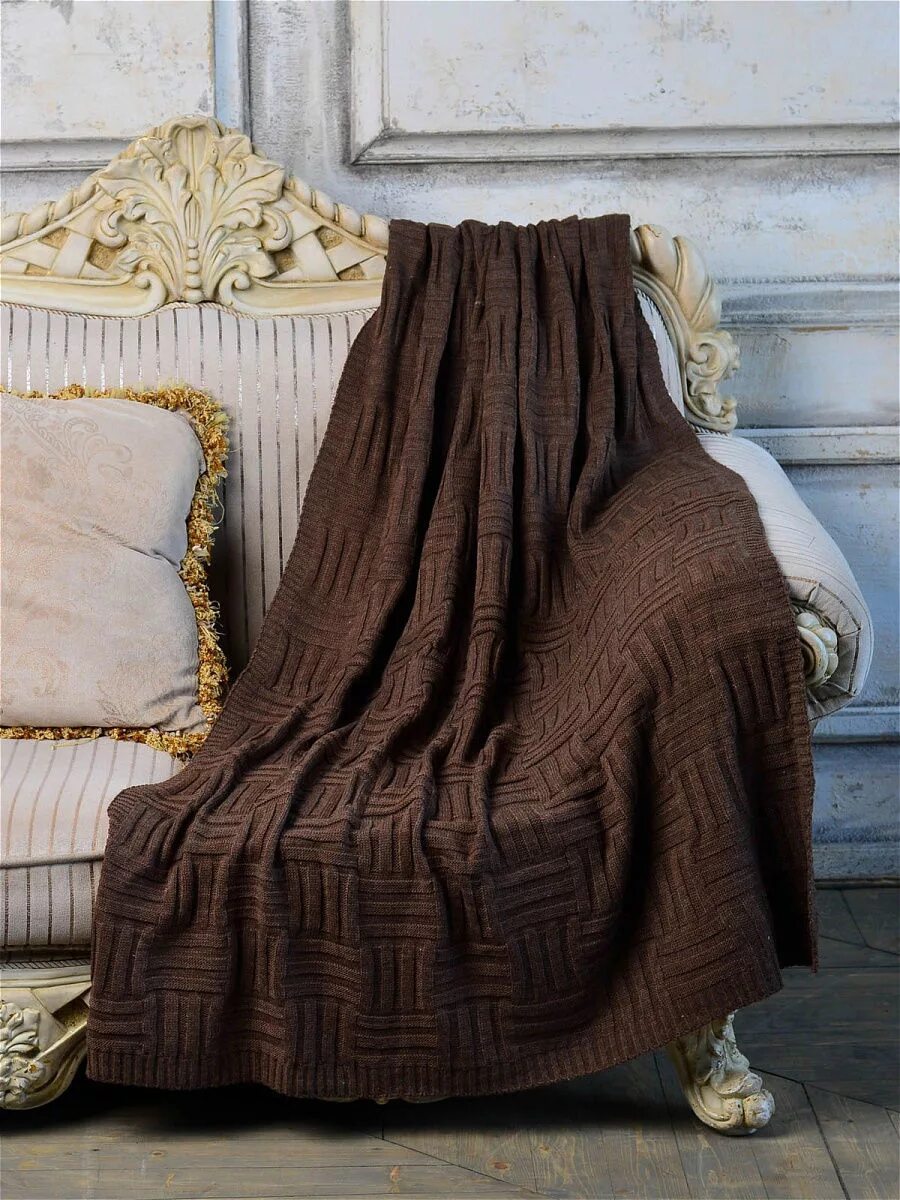 Плед коричневый фото Плед North Caps шерстяной 150х100 - купить, цена