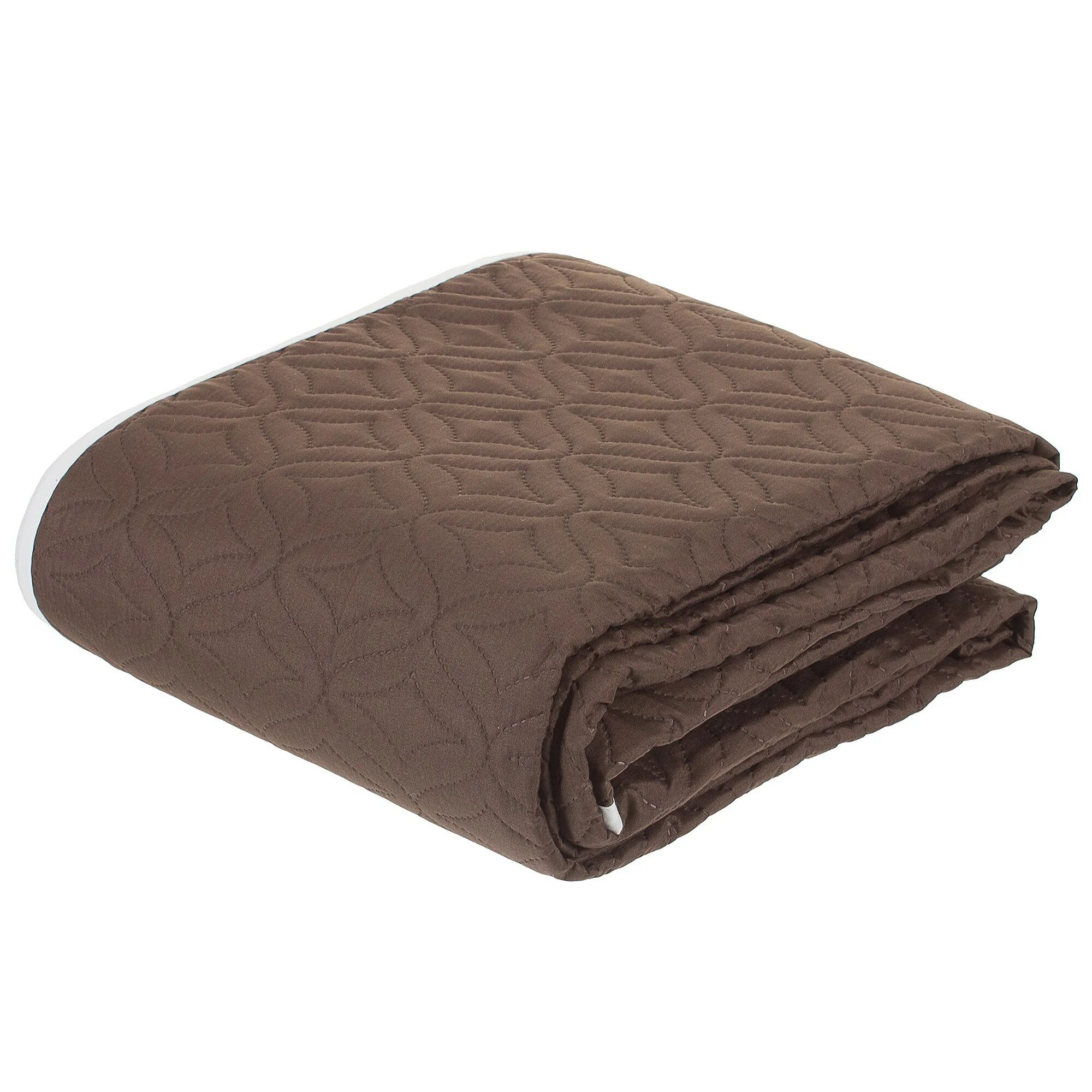 Плед коричневый фото Покрывало стёганое "Melissa" 200х220 см цвет бежево-коричневый - купить в Алматы