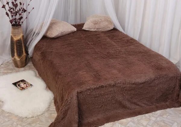 Плед коричневый фото Ивановский текстиль Плед , Полиэстер, 220х180 см - купить с доставкой по выгодны