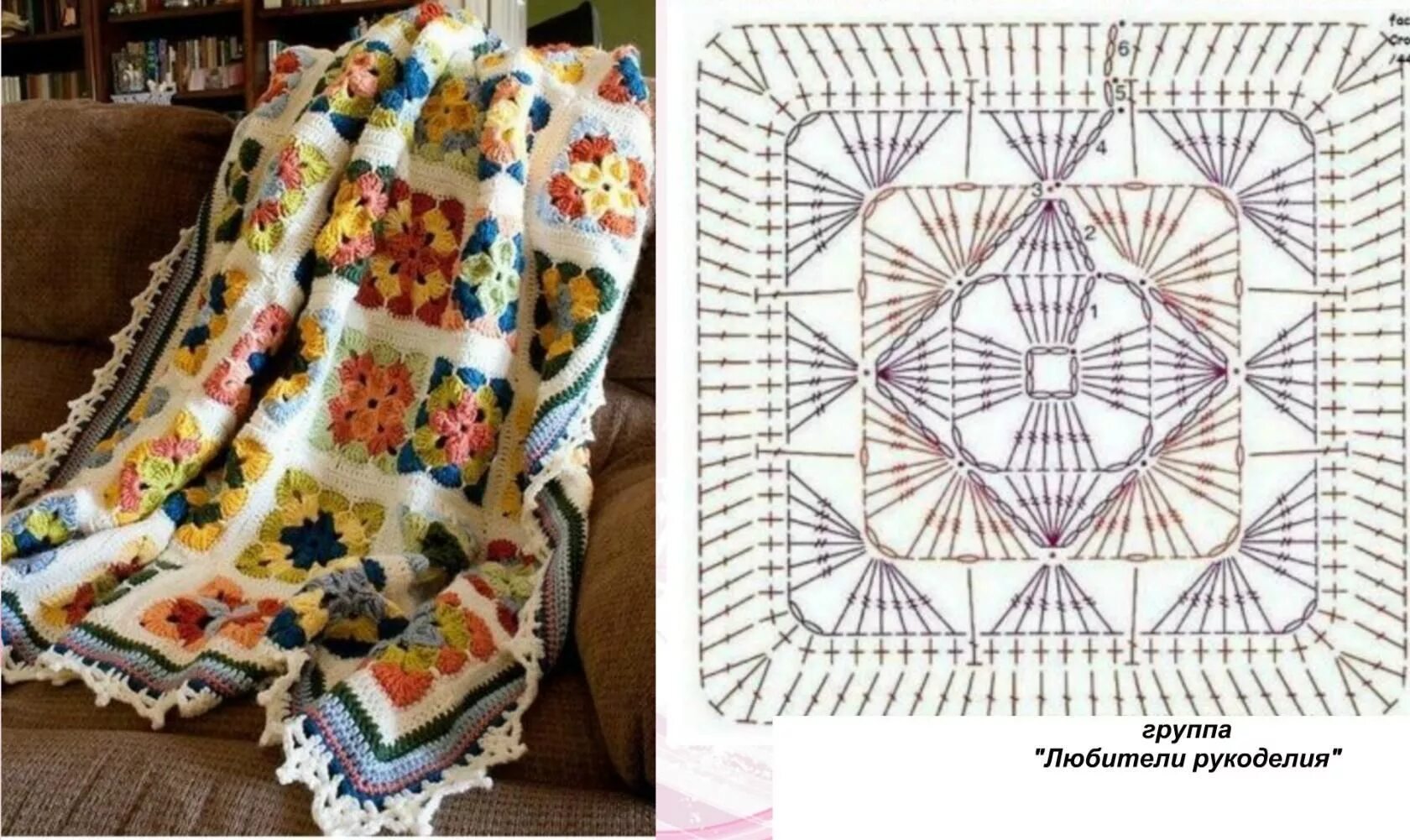 Плед крючком фото схемы плед из квадратов