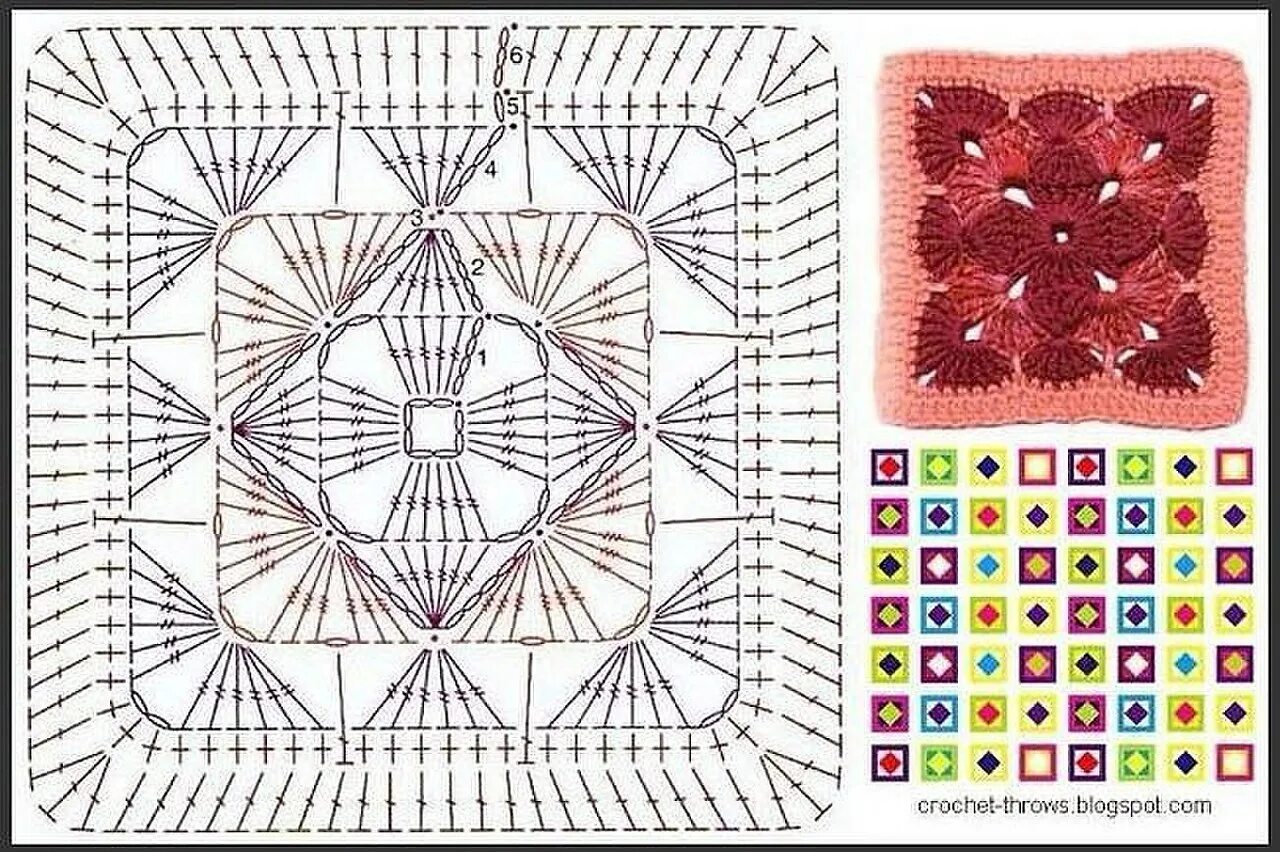 Плед крючком из квадратов схема ИДЕИ ДЛЯ ВДОХНОВЕНИЯ. ВЯЖИТЕ С УДОВОЛЬСТВИЕМ!