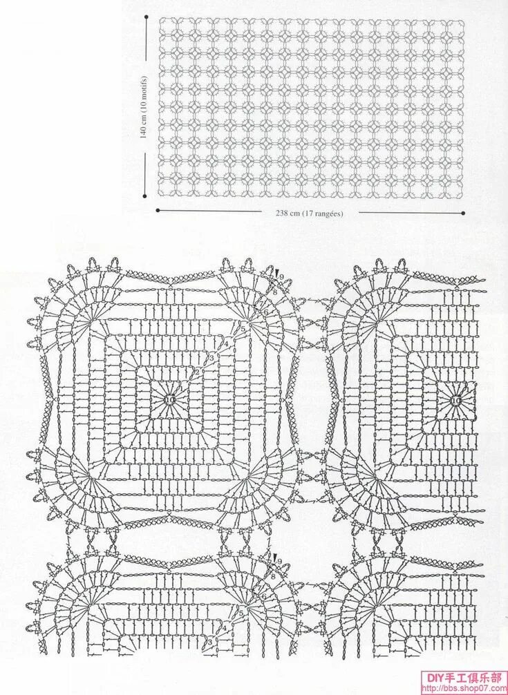 Плед крючком на диван красивый схемы Вязание крючком покрывала с малого и квадрат модули (2) Cross stitch patterns fr