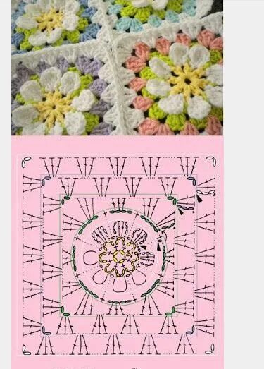 Плед крючком со схемами цветочная поляна 2014-11-29 20-21-03 sweet granny GRANNYS Cuadrados Pinterest - Google. Связанные