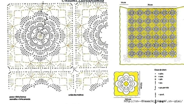 Плед крючком со схемами цветочная поляна Нежный плед. Обсуждение на LiveInternet - Российский Сервис Онлайн-Дневников