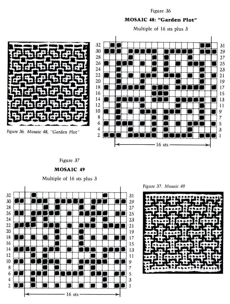 Плед мозаичное вязание крючком схемы и описание Фото - Mosaic Knitting Barbara G. Walker (Lenivii gakkard) #46 Гобелен крючком, 