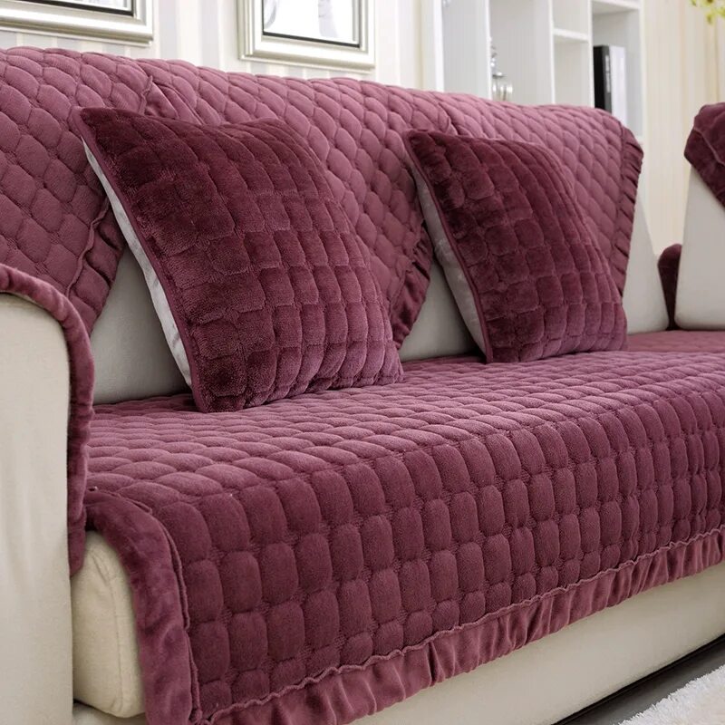 Плед на диван фото цена Скандинавский диван, нескользящая универсальная плюшевая ткань на четыре сезона,