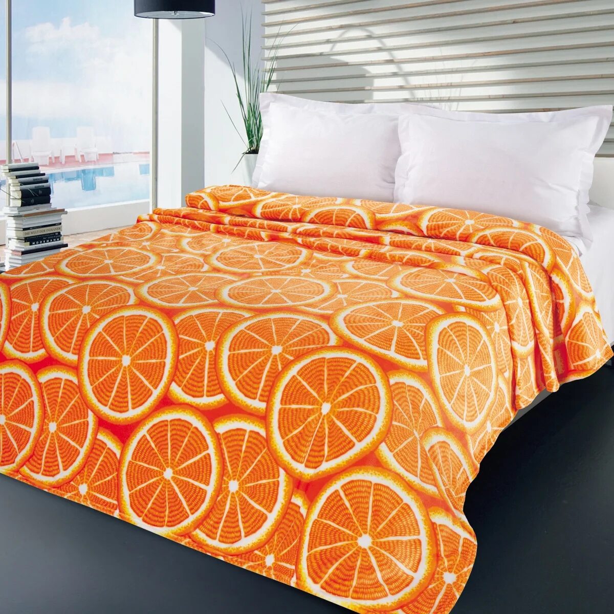 Плед оранжевый из магнит косметик фото Плед Letto "Традиция" двуспальный велсофт V65-4 ✳ купить по цене null ₽/шт. в Са