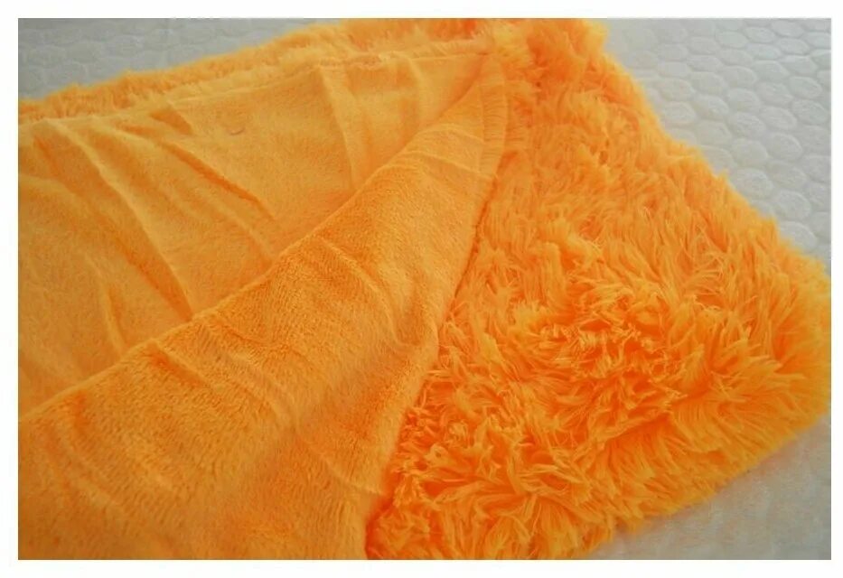 Плед оранжевый из магнит косметик фото Пушистый меховой плед "Травка" с длинным ворсом цвет Оранжевый, Евро 220/240 - к