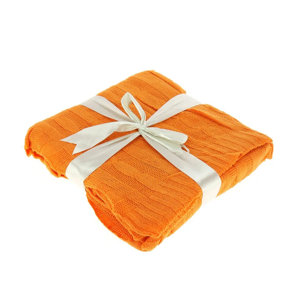 Плед оранжевый из магнит косметик фото Вязаный плед Monet Mona Liza, 140?180 см, акрил 000000000001129861 купить в Посу