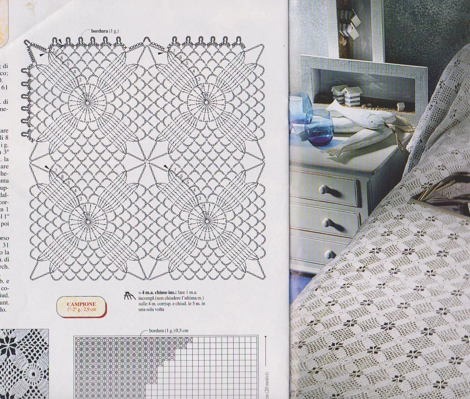 Плед покрывало вязаное крючком схемы La Bottega delle meraviglie di Gabry: Schemi per copriletto Crochet bedspread pa