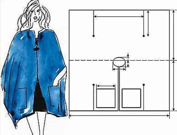 Плед с рукавами выкройка своими руками Выкройки туник любого размера - шьем быстро и легко Выкройки туники, Пошив от ку