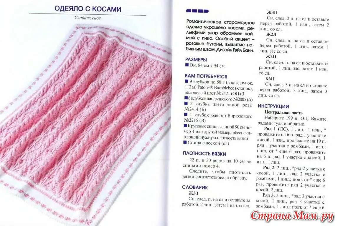 Плед спицами для новорожденного схема и описание Плед спицами схема и описание, видео: 20 вариантов исполнения