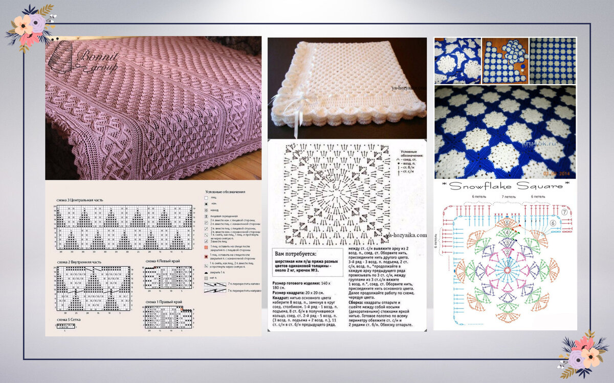 Плед своими руками схема Вяжем спицами и крючком Пледы и Покрывала Идеи 35 схем Рукодельная копилка Масте