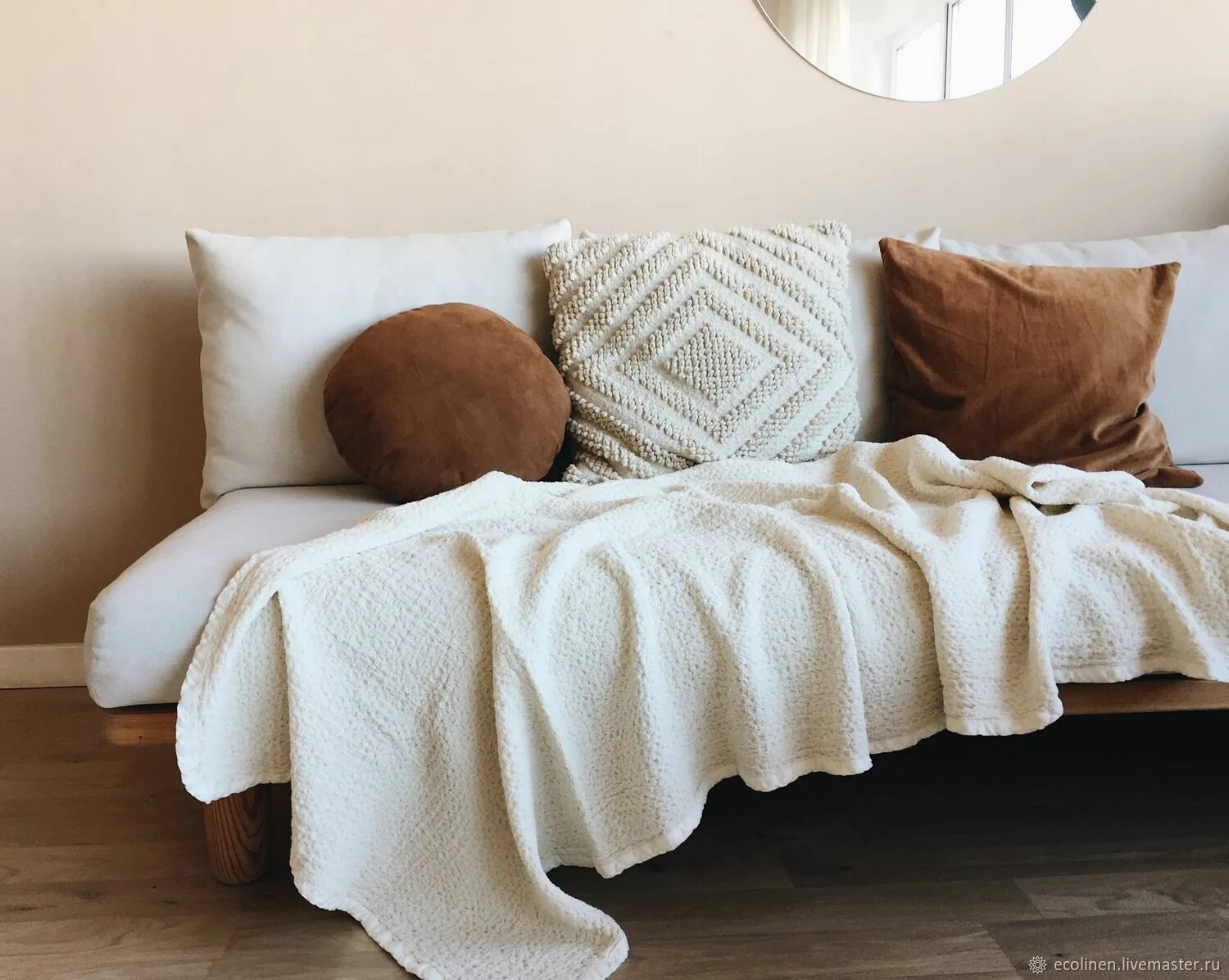Плед в интерьере фото Льняной плед. Покрывало. 100% лен. Умягченное. в интернет-магазине на Ярмарке Ма