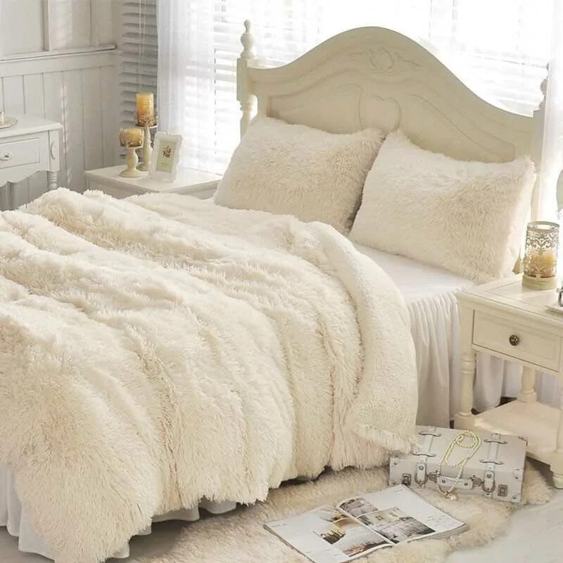 Плед в спальню фото Теплая мягкая кровать