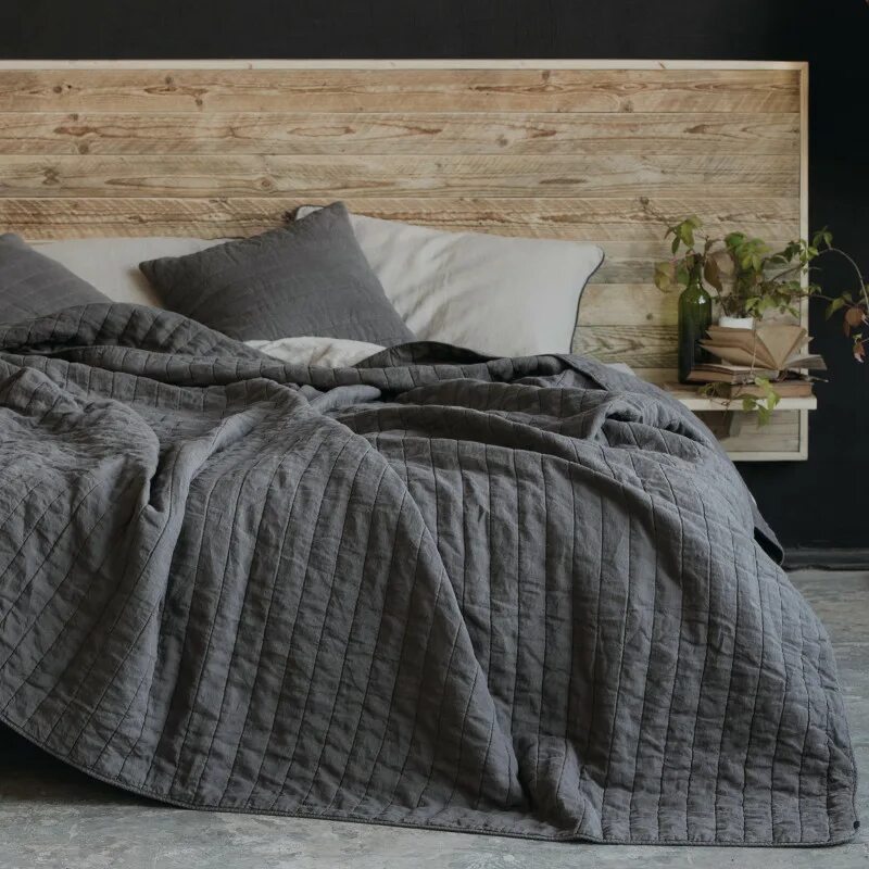 Плед в стиле лофт Покрывало стеганое 230х230 см, лен 100%: продажа, цена в Минске. Пледы и покрыва